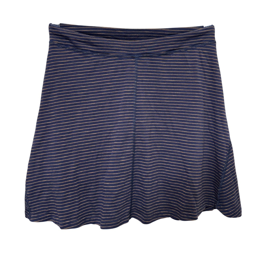 Toad&Co Womens Skort XS Navy Blue Striped Tencel Organic Cotton Gorpcore Active